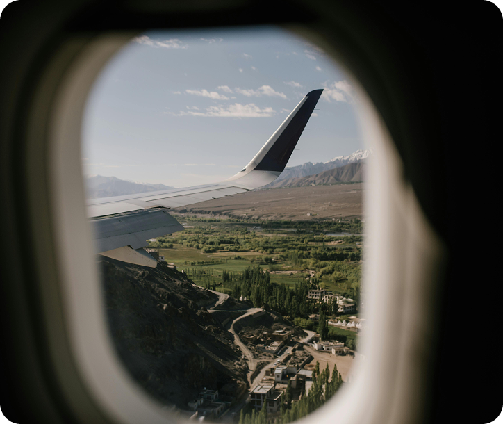 Airplane window view